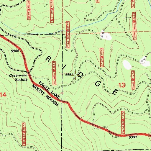Topographic Map of Keddie Ridge, CA