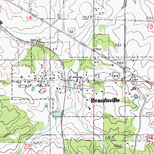 Topographic Map of Brandsville Fire Protection Association, MO