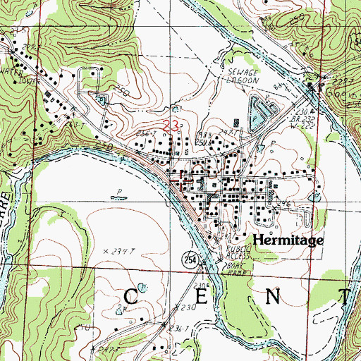 Topographic Map of Hermitage Volunteer Fire Department Station 1, MO