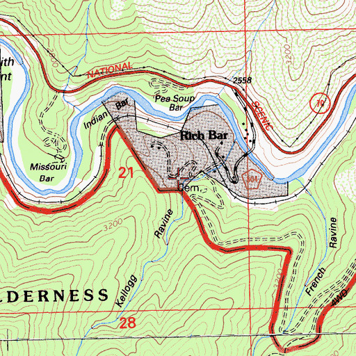 Topographic Map of Kellogg Ravine, CA