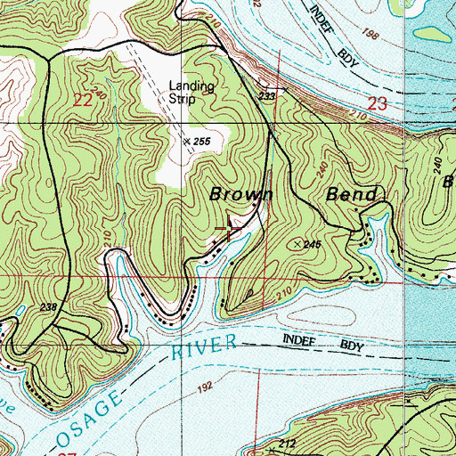 Topographic Map of Lake Road FF- 14 / FF - 17 Volunteer Fire Department, MO
