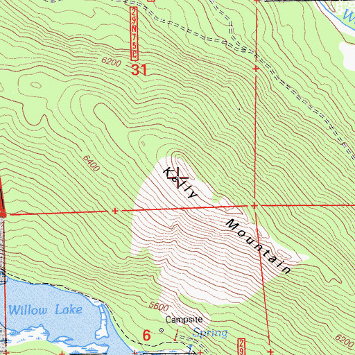 Topographic Map of Kelly Mountain, CA