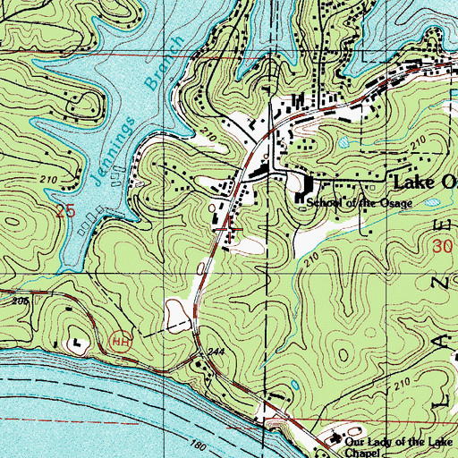 Topographic Map of Lake Ozark Fire Protection District Station 1 Headquarters, MO