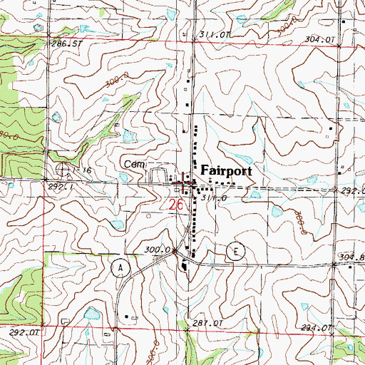 Topographic Map of Central Dekalb County Fire Protection District Fairport, MO