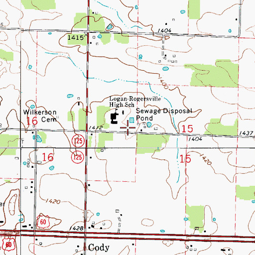 Topographic Map of Logan - Rogersville Fire Protection District Station 5, MO