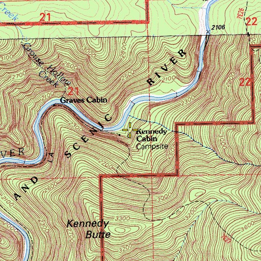 Topographic Map of Kennedy Cabin, CA