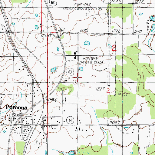 Topographic Map of Pomona Fire Protection District 2, MO
