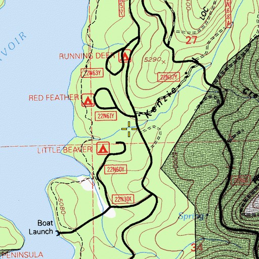 Topographic Map of Kenzie Ravine, CA