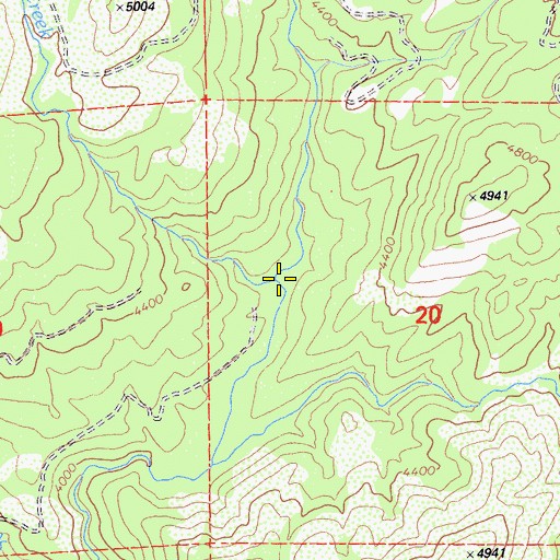 Topographic Map of Keyser Creek, CA