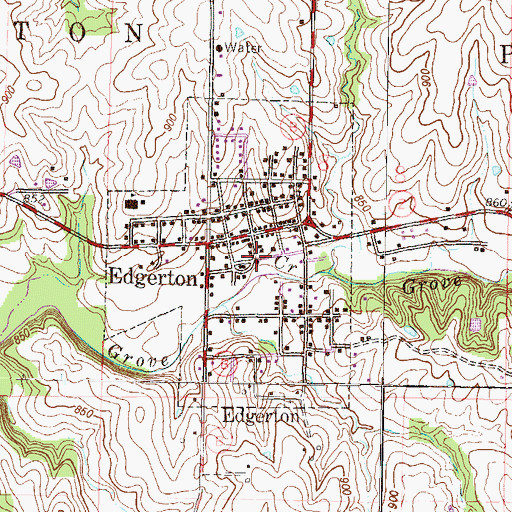 Topographic Map of Edgerton - Trimble Fire Protection District Station 1, MO
