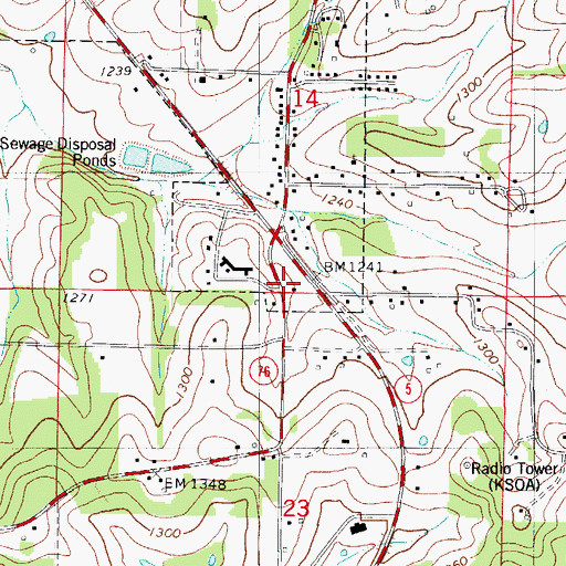 Topographic Map of Missouri Department of Conservation Forestry Ozark Regional Field Fire Facility Office Ava, MO