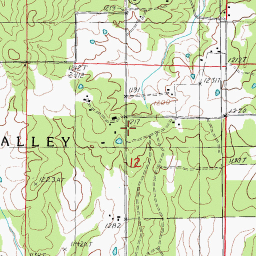 Topographic Map of Eleven Point Rural Fire Department Station 3, MO