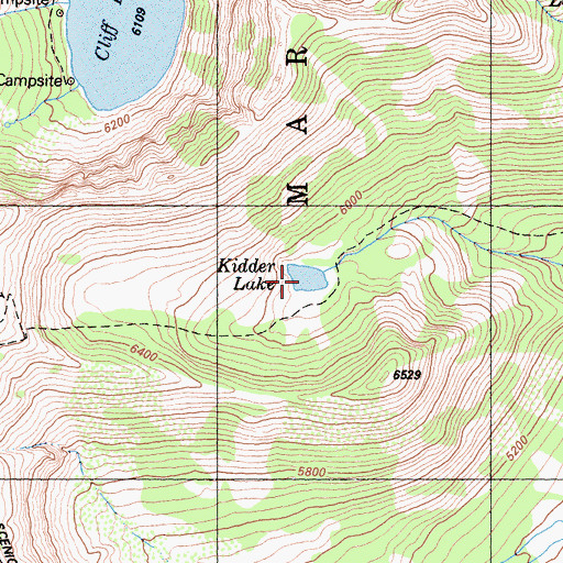 Topographic Map of Kidder Lake, CA