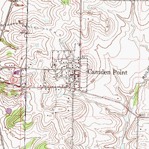 Topographic Map of Camden Point Fire Department, MO