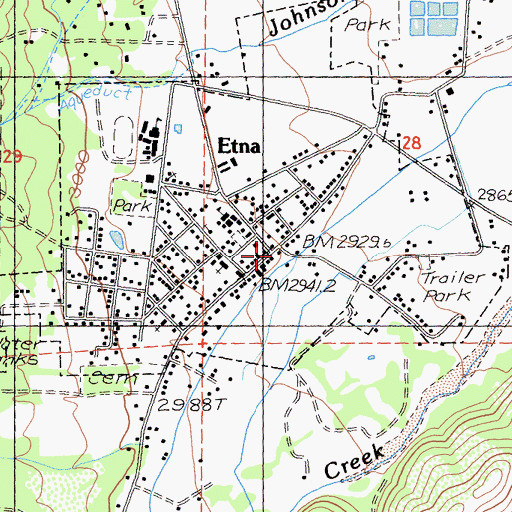 Topographic Map of Etna Fire Department, CA