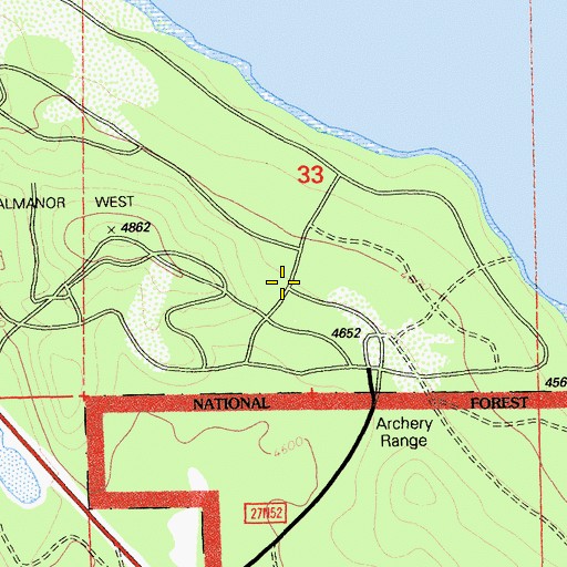 Topographic Map of West Almanor Community Services District Fire Station, CA