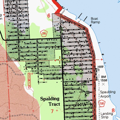 Topographic Map of Spalding Volunteer Fire Department, CA