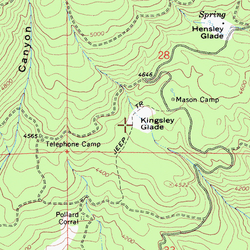 Topographic Map of Kingsley Glade, CA