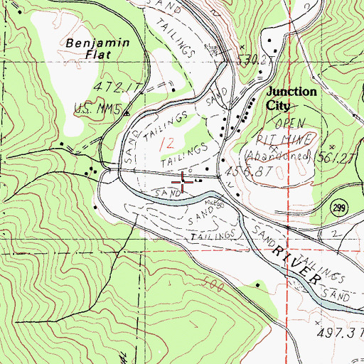 Topographic Map of Junction City Fire Protection District Station 1, CA