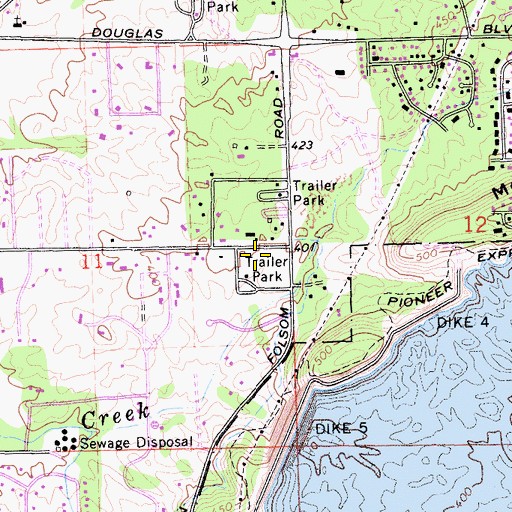 Topographic Map of Placer County Fire Department Station 17 / South Placer Fire Department Station 1, CA
