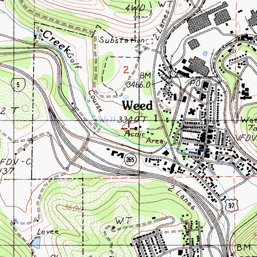 Topographic Map of California Department of Forestry and Fire Protection Weed, CA