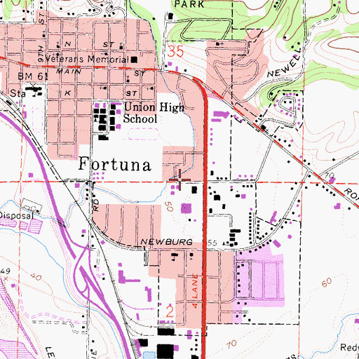Topographic Map of California Department of Forestry and Fire Protection Humboldt Del Norte Unit, CA