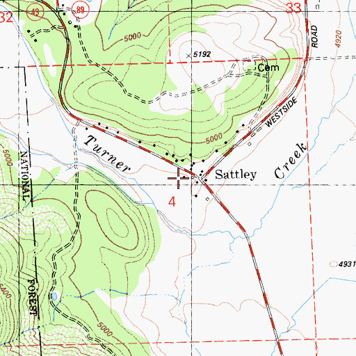 Topographic Map of Sierra County Fire Protection District 3 - Sattley, CA