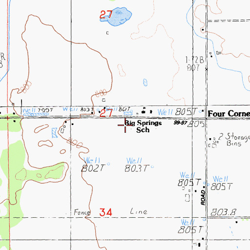 Topographic Map of Mayten Fire Protection District, CA