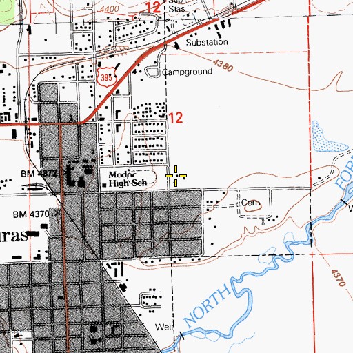 Topographic Map of California Department of Forestry and Fire Protection Lassen Modoc Unit Alturas, CA