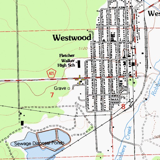 Topographic Map of California Department of Forestry and Fire Protection Westwood Fire Station, CA