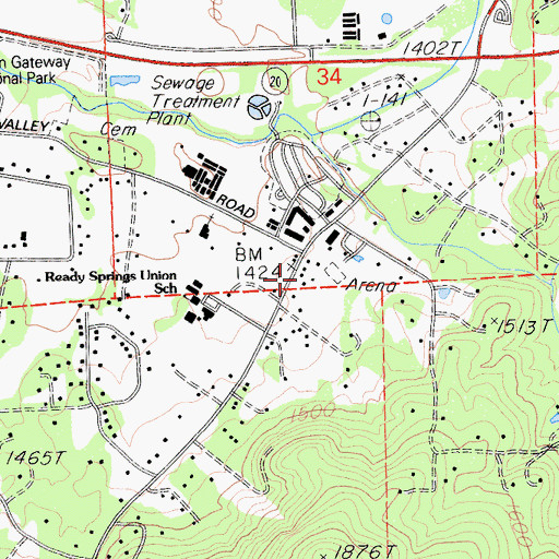 Topographic Map of Penn Valley Fire Protection District Station 43, CA