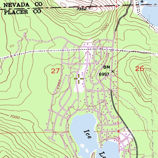 Topographic Map of Truckee Fire Protection District Station 98 Serene Lakes, CA