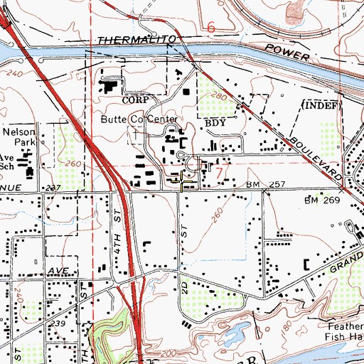 Topographic Map of Department of Forestry and Fire Protection Butte Unit / Butte County Fire Department Station 63, CA