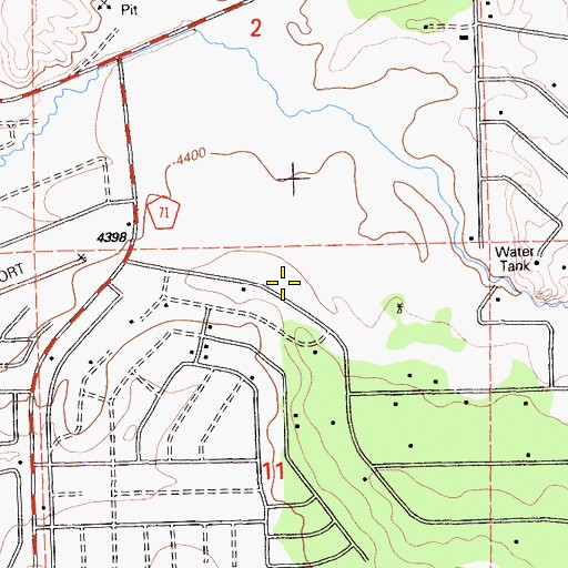 Topographic Map of California Pines Lake Fire Station, CA