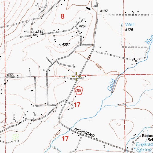 Topographic Map of Susan River Fire Protection District Station 1, CA