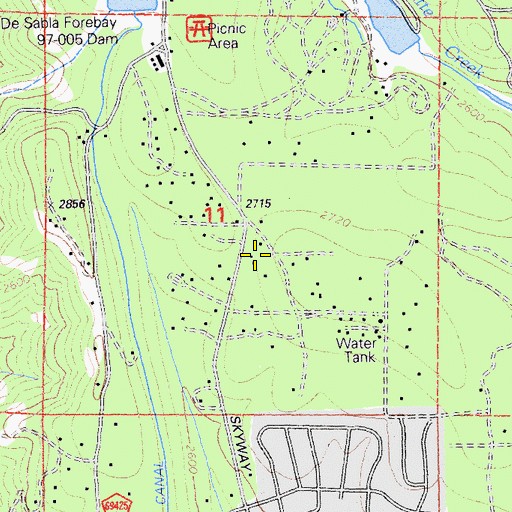 Topographic Map of Butte County Fire Department Station 31, CA