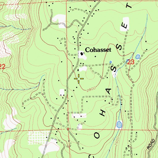 Topographic Map of Butte County Fire Department Station 21, CA