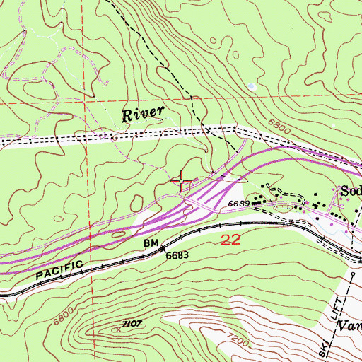 Topographic Map of Truckee Fire Protection District Station 97, CA