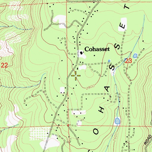 Topographic Map of California Department of Forestry and Fire Protection Station 22 Cohasset, CA