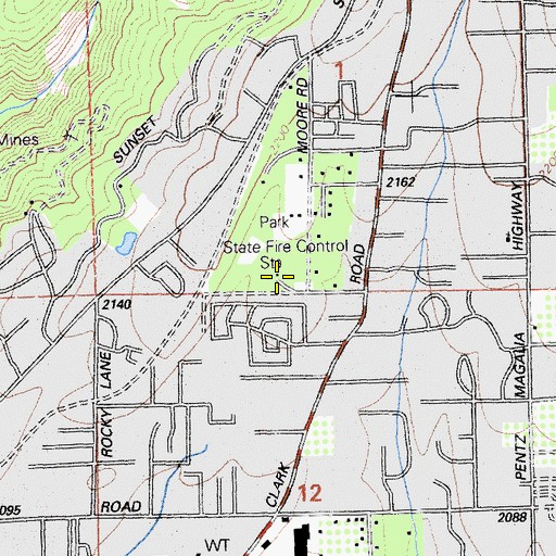 Topographic Map of California Department of Forestry and Fire Protection Station 35 Paradise, CA