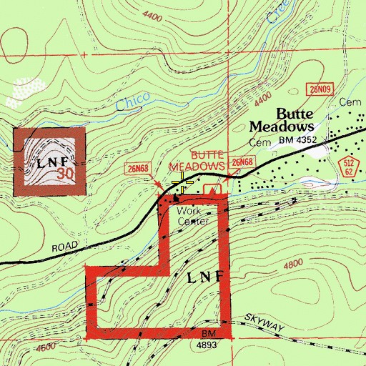 Topographic Map of Department of Forestry and Fire Protection United States Forest Service Butte Meadows, CA