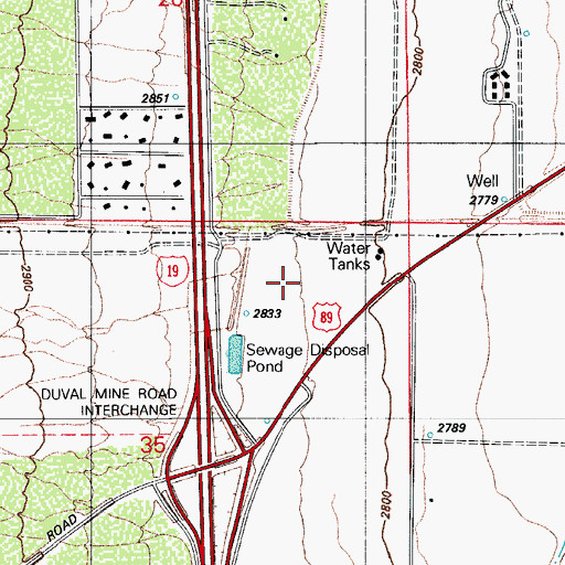 Topographic Map of Los Arroyos Shopping Center, AZ