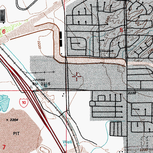 Topographic Map of Orange Grove Mercado Shopping Center, AZ