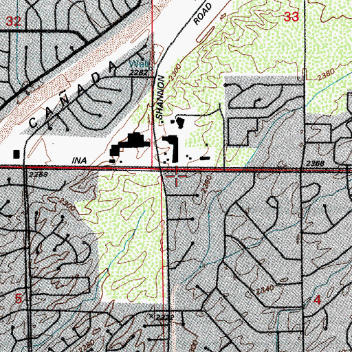 Topographic Map of Northwest Fire District Station 33, AZ