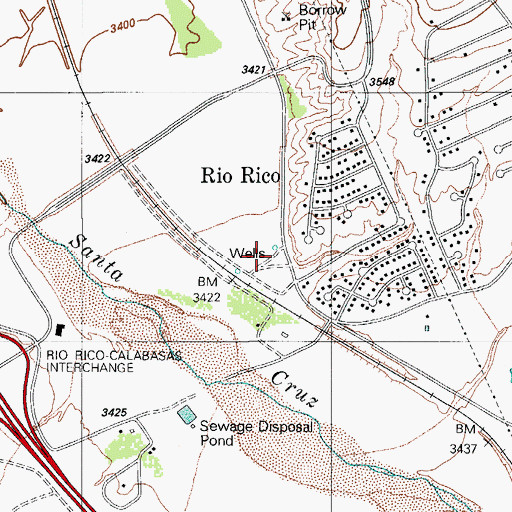 Topographic Map of Rio Rico Fire District Station 1, AZ