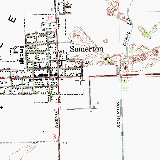 Topographic Map of Somerton Police Department, AZ