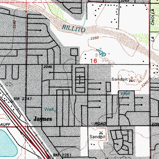 Topographic Map of Diamond Grove Estates Mobile Home Park, AZ
