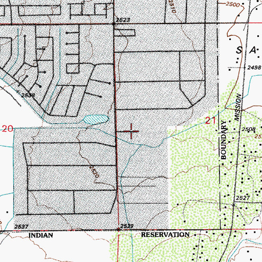 Topographic Map of Cardinal Lane Mobile Home Park, AZ