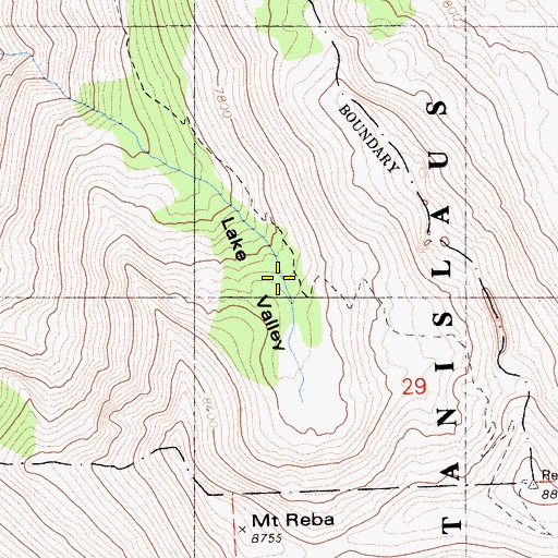 Topographic Map of Lake Valley, CA