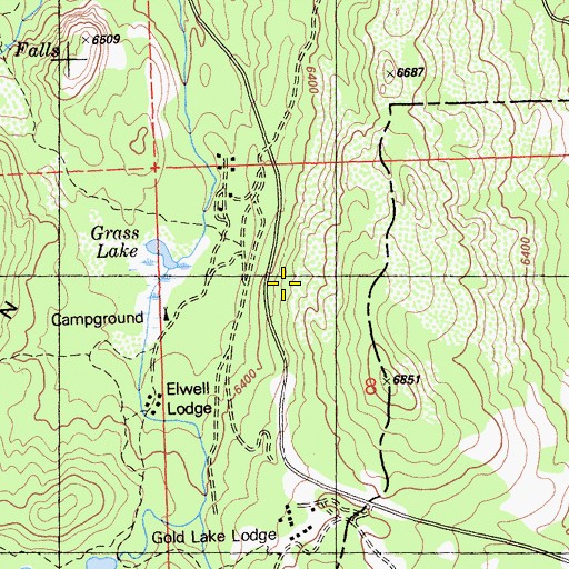 Topographic Map of Lakes Basin Campground, CA